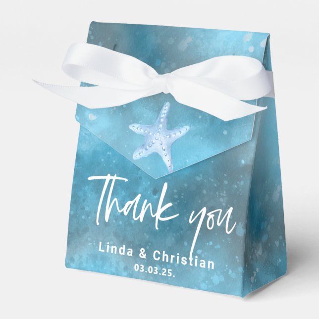 Deep Blue Sea Summer Wedding  Favor Box (Front Side)