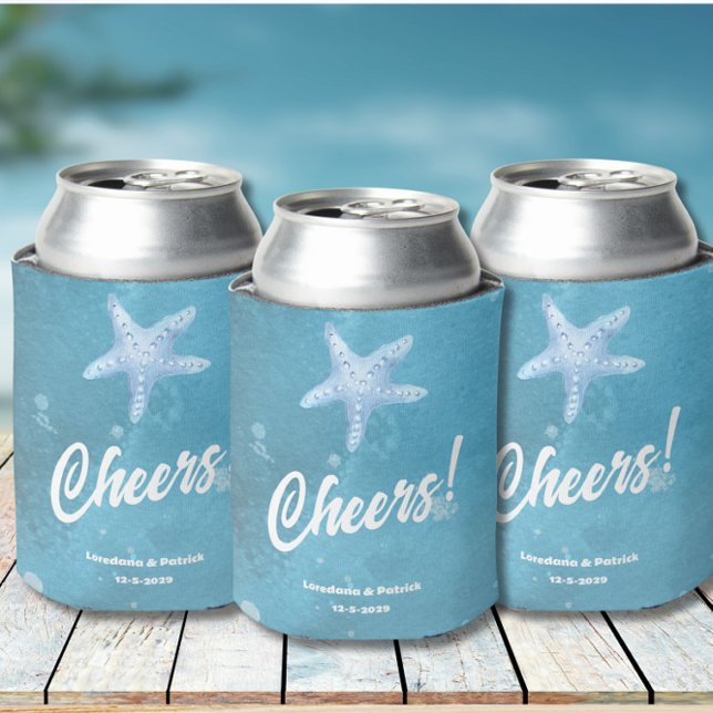 Deep Blue Sea Wedding  Can Cooler (Creator Uploaded)