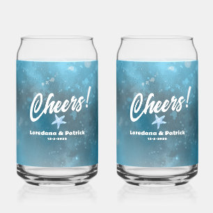 Deep Blue Sea Wedding Can Glass