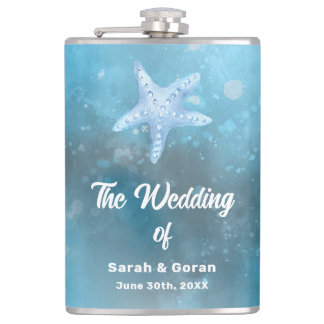 Deep Blue Sea Wedding Hip Flask