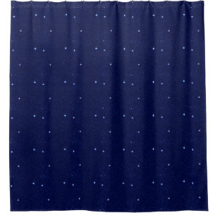 Deep Blue Shower Curtain with Tiny Stars