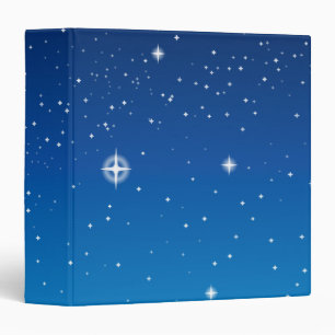 Deep Blue Starry Night Sky Binder