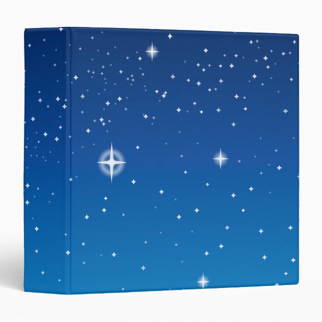 Deep Blue Starry Night Sky Binder (Front/Spine)