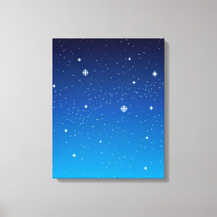 Deep Blue Starry Night Sky Canvas Print