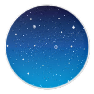 Deep Blue Starry Night Sky Ceramic Knob