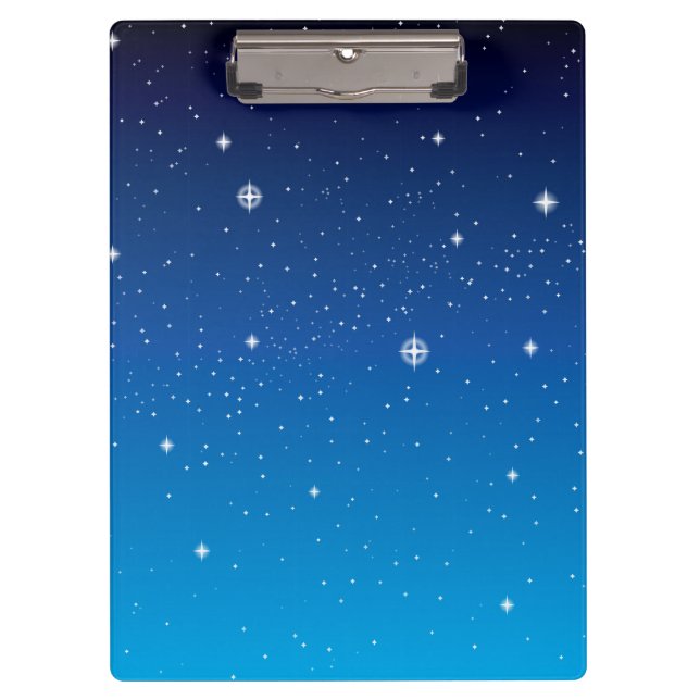 Deep Blue Starry Night Sky Clipboard (Front)