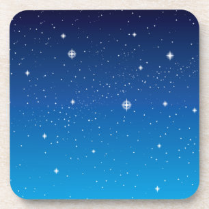 Deep Blue Starry Night Sky Coaster