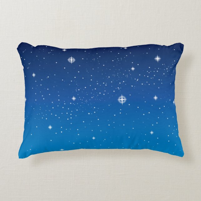 Deep Blue Starry Night Sky Decorative Pillow (Front)