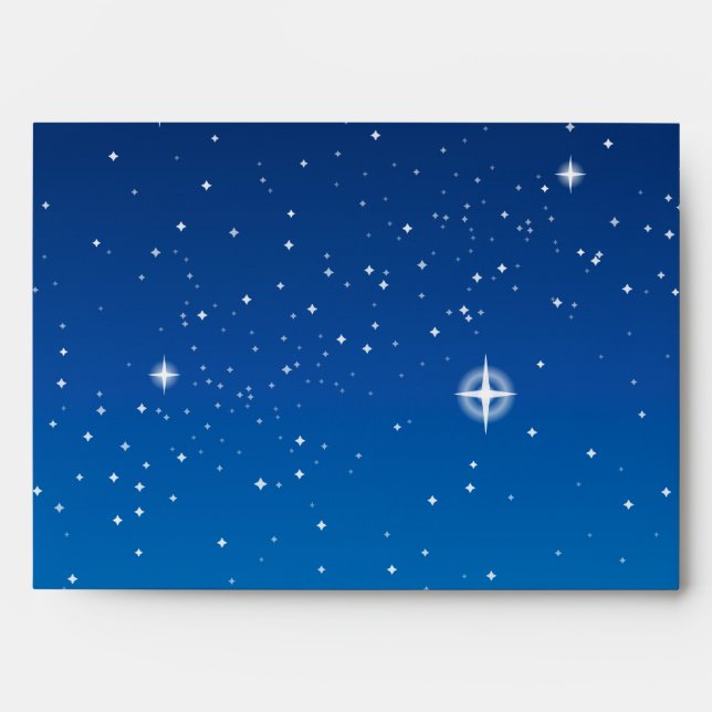 Deep Blue Starry Night Sky Envelope (Front)