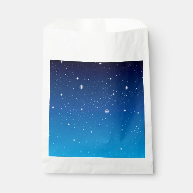 Deep Blue Starry Night Sky Favour Bag (Front)