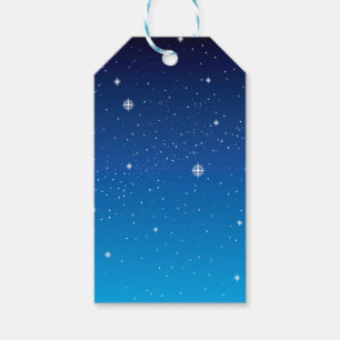 Deep Blue Starry Night Sky Gift Tags