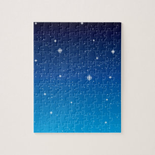 Deep Blue Starry Night Sky Jigsaw Puzzle