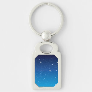 Deep Blue Starry Night Sky Keychain