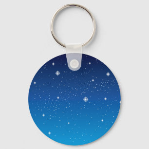 Deep Blue Starry Night Sky Keychain