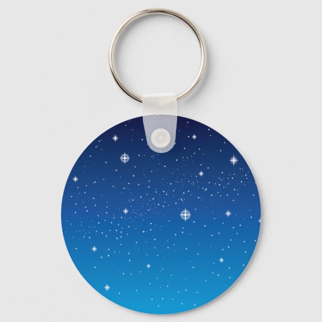 Deep Blue Starry Night Sky Keychain (Front)