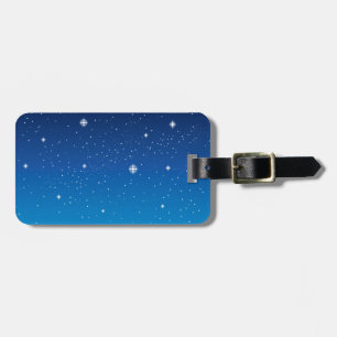 Deep Blue Starry Night Sky Luggage Tag
