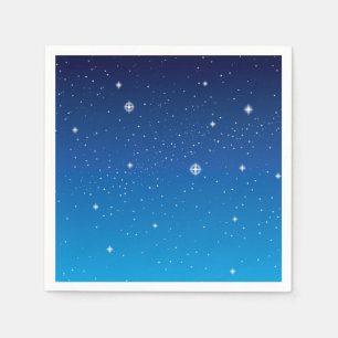 Deep Blue Starry Night Sky Napkin
