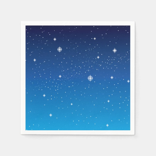 Deep Blue Starry Night Sky Napkin (Front)
