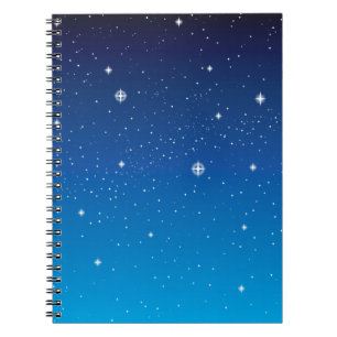 Deep Blue Starry Night Sky Notebook