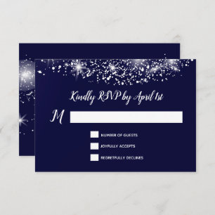 Deep Blue Starry Night Sky RSVP Card