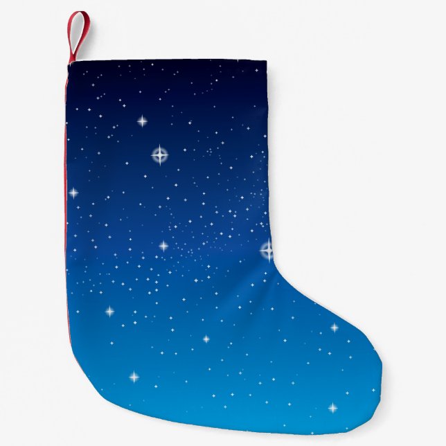 Deep Blue Starry Night Sky Small Christmas Stocking (Front)