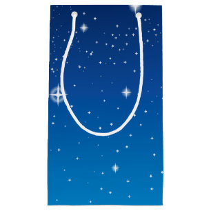 Deep Blue Starry Night Sky Small Gift Bag