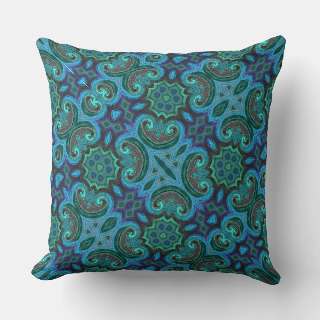 Deep Blue Throw Pillow (Front)