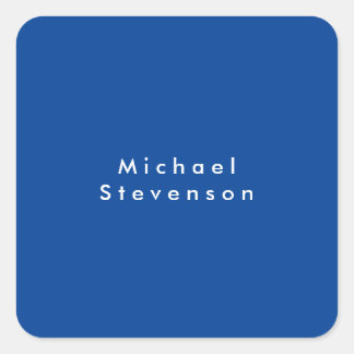 Deep Blue Trendy Modern Professional Square Sticker