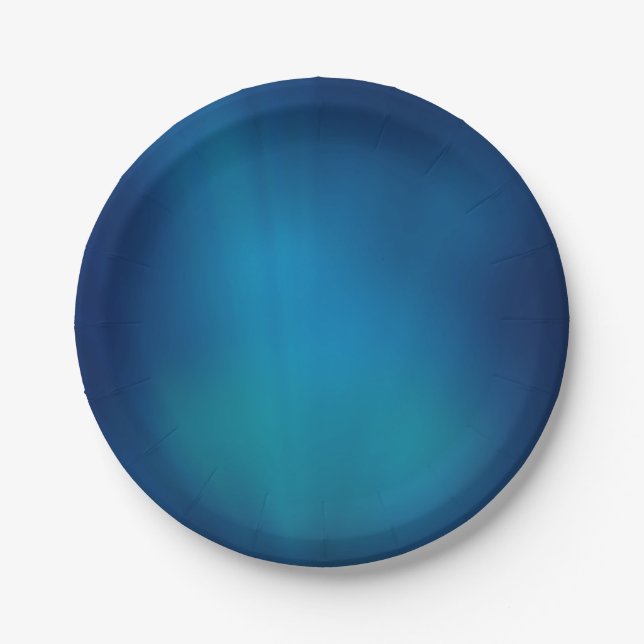 Deep Blue Underwater Glow Paper Plate (Front)