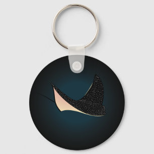 Deep Blue Underwater Spotted Sea Ray Fish Keychain