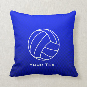 Deep Blue Volleyball Throw Pillow