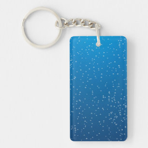 Deep Blue Water and Tiny Bubbles Keychain