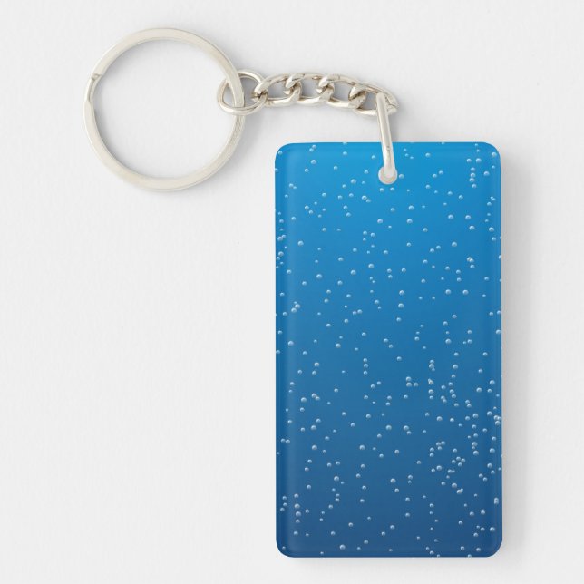 Deep Blue Water and Tiny Bubbles Keychain (Front)