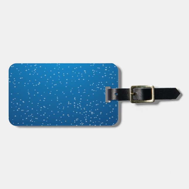Deep Blue Water and TIny Bubbles Luggage Tag (Front Horizontal)