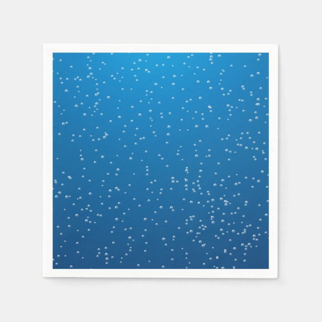 Deep Blue Water and Tiny Bubbles Napkin (Front)