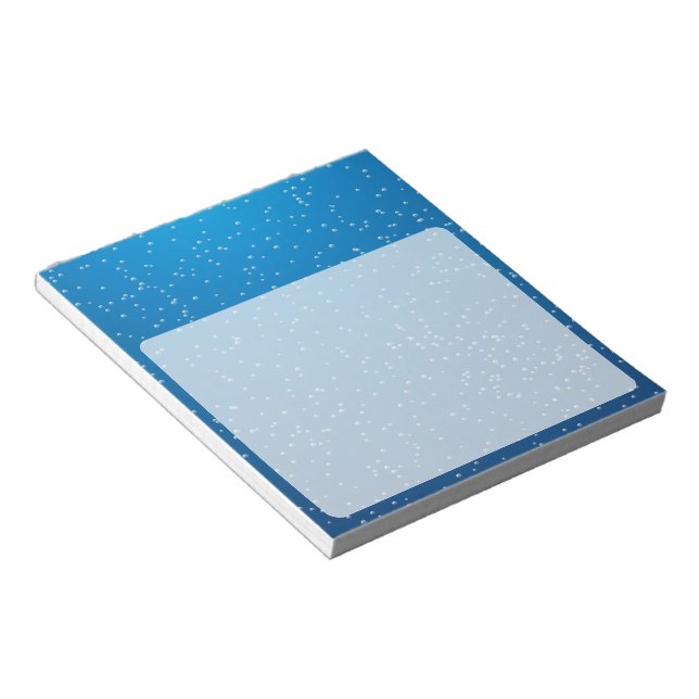 Deep Blue Water and TIny Bubbles Notepad (Angled)
