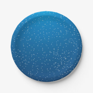 Deep Blue Water and Tiny Bubbles Paper Plate