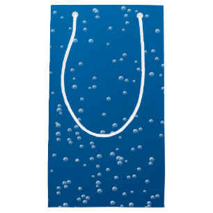 Deep Blue Water and Tiny Bubbles Small Gift Bag