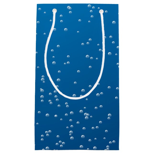 Deep Blue Water and Tiny Bubbles Small Gift Bag (Front)