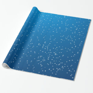 Deep Blue Water and TIny Bubbles Wrapping Paper