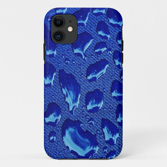 Deep Blue Water Droplets Case-Mate iPhone Case (Back)