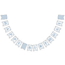 Deep Blue Watercolor Ocean Birthday Banner