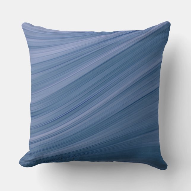 Deep Blue Waves Throw Pillow (Front)