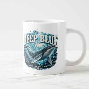 DEEP BLUE Whale Ocean Adventure Large Coffee Mug