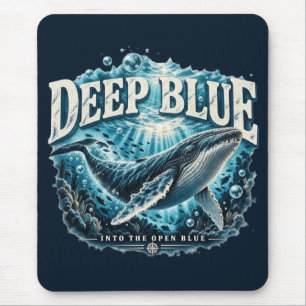 DEEP BLUE Whale Ocean Adventure Mouse Pad