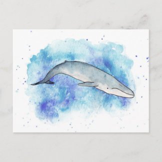 Deep blue whale postcard
