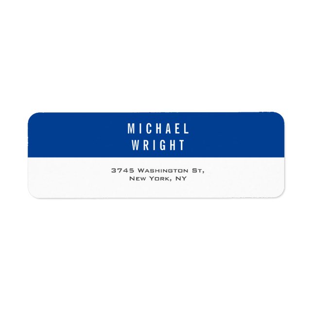 Deep Blue White Modern Plain Simple Minimalist (Front)
