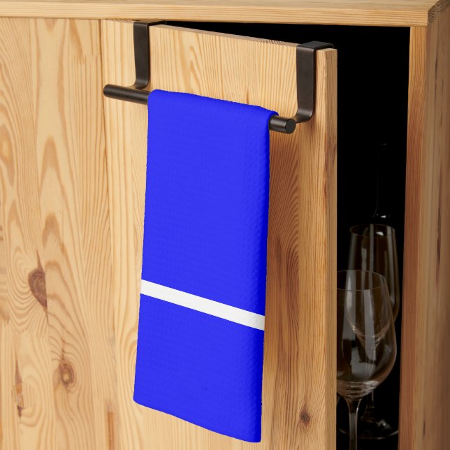 Deep Blue White Stripe Kitchen Towel (Thirds Fold)