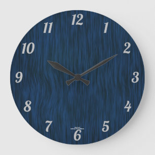 Deep Blue Woodgrain Look Clock
