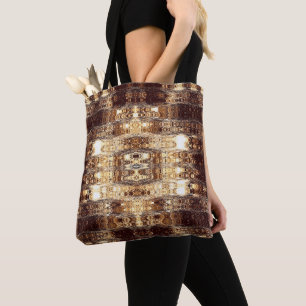 Deep Brown Abstract Tote Bag